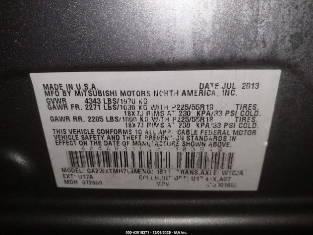 2014 MITSUBISHI OUTLANDER SPORT 4A4AR3AU2EE003949 Photo 8