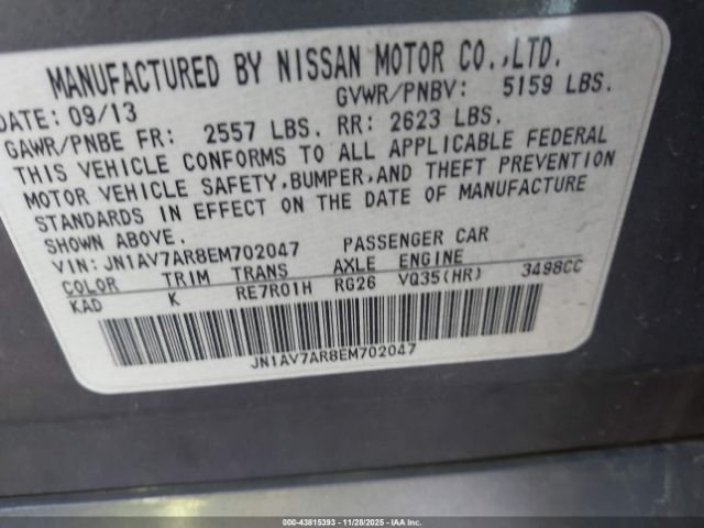 2014 INFINITI Q50 HYBRID JN1AV7AR8EM702047 Photo 8