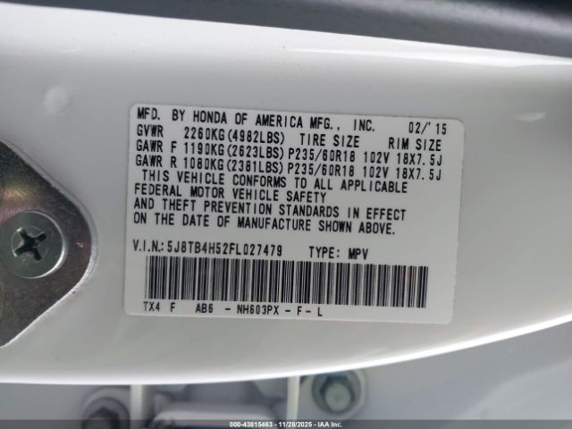 2015 ACURA RDX 5J8TB4H52FL027479 Photo 8