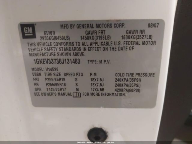 2008 GMC ACADIA 1GKEV33738J131483 Photo 8