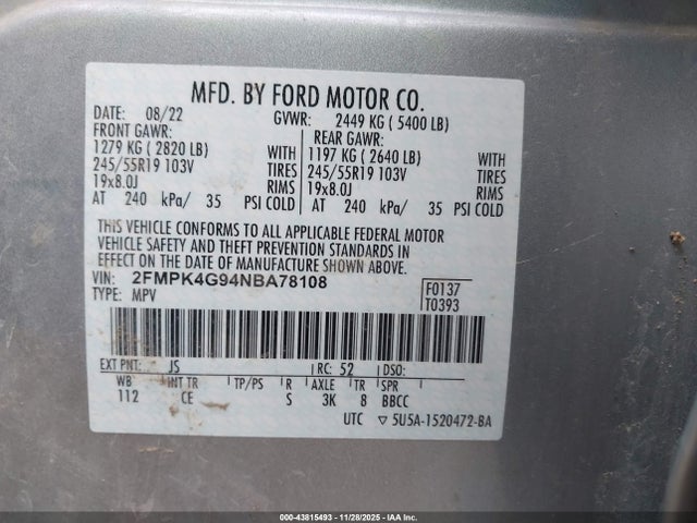 2022 FORD EDGE 2FMPK4G94NBA78108 Photo 8