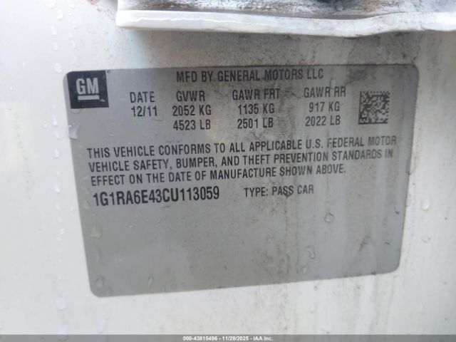 2012 CHEVROLET VOLT 1G1RA6E43CU113059 Photo 8