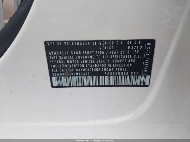 2013 VOLKSWAGEN JETTA 3VWDX7AJ3DM424091 Photo 8