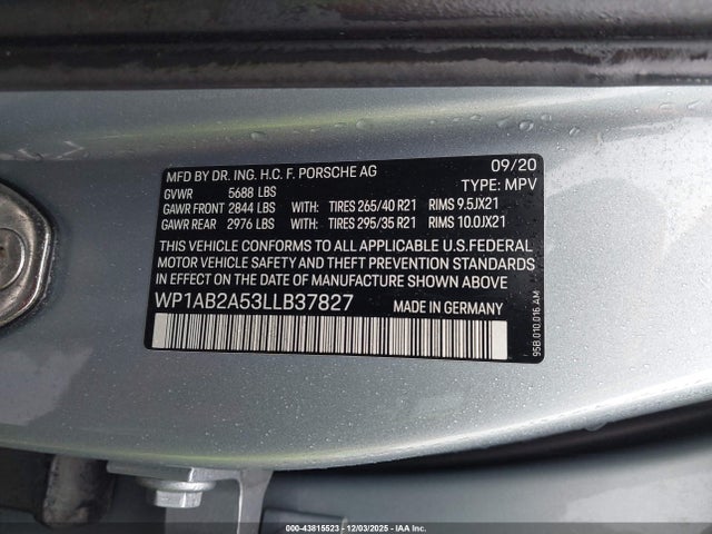 2020 PORSCHE MACAN WP1AB2A53LLB37827 Photo 8