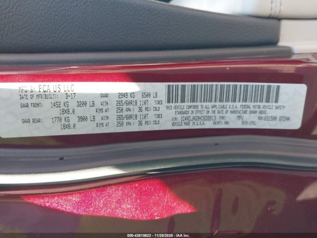 2017 DODGE DURANGO 1C4RDJAG9HC839913 Photo 8