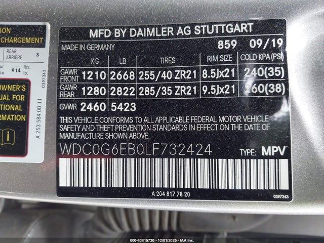 2020 MERCEDES-BENZ AMG GLC 43 WDC0G6EB0LF732424 Photo 8