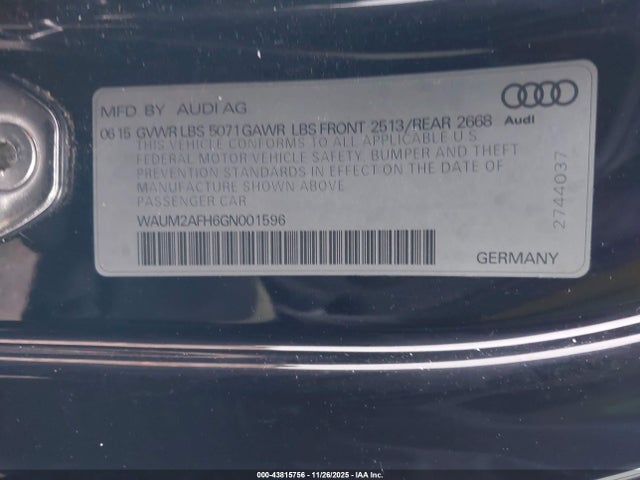 2016 AUDI A5 WAUM2AFH6GN001596 Photo 8