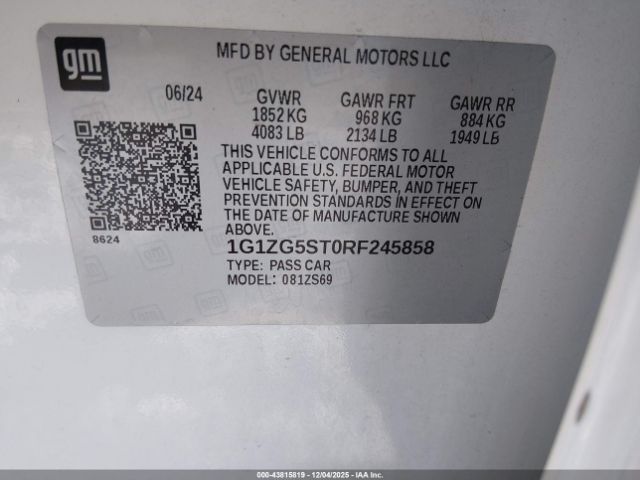 2024 CHEVROLET MALIBU 1G1ZG5ST0RF245858 Photo 8