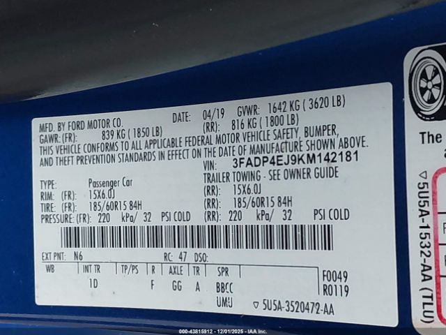 2019 FORD FIESTA 3FADP4EJ9KM142181 Photo 8