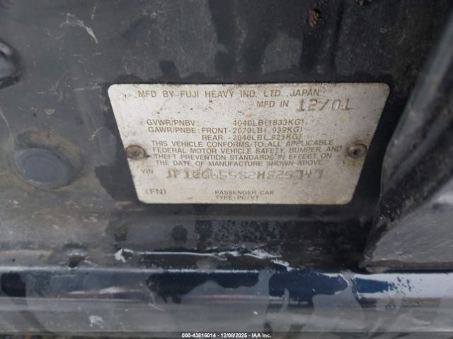 2002 SUBARU IMPREZA JF1GG65582H825747 Photo 8