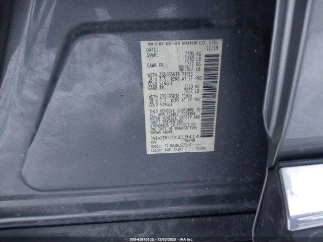 2020 NISSAN MURANO 5N1AZ2BS7LN119414 Photo 8