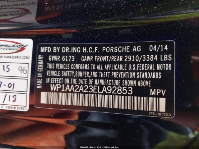 2014 PORSCHE CAYENNE WP1AA2A23ELA92853 Photo 8