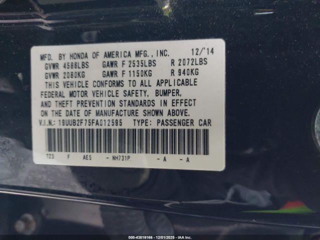2015 ACURA TLX 19UUB2F75FA012595 Photo 8