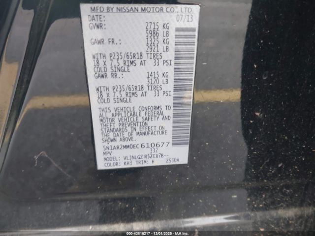 2014 NISSAN PATHFINDER 5N1AR2MM0EC610677 Photo 8