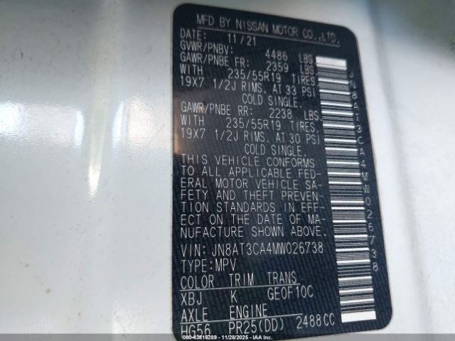 2021 NISSAN ROGUE JN8AT3CA4MW026738 Photo 8