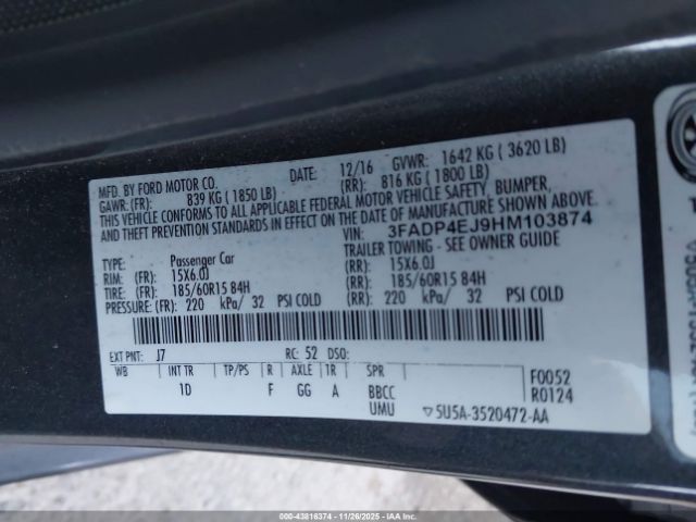 2017 FORD FIESTA 3FADP4EJ9HM103874 Photo 8