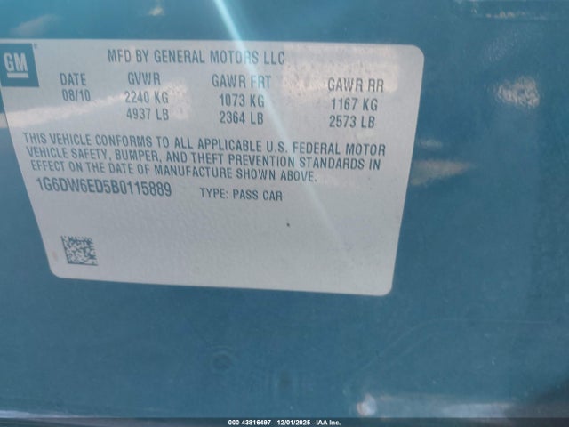 2011 CADILLAC STS 1G6DW6ED5B0115889 Photo 8