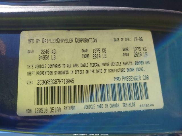 2007 CHRYSLER 300 2C3KA53G87H718045 Photo 8