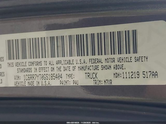 2016 RAM 1500 1C6RR7YT0GS185404 Photo 8