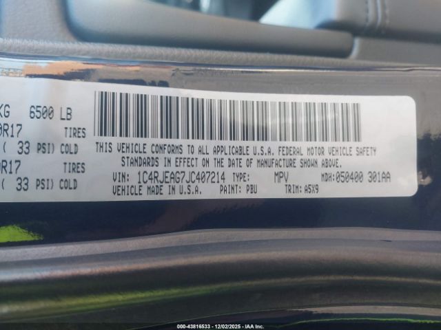 2018 JEEP GRAND CHEROKEE 1C4RJEAG7JC407214 Photo 8