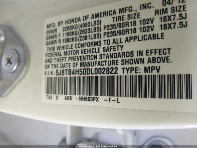2013 ACURA RDX 5J8TB4H50DL002822 Photo 8