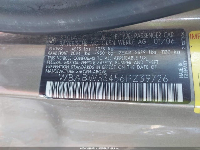 2006 BMW 330CI WBABW53456PZ39726 Photo 8