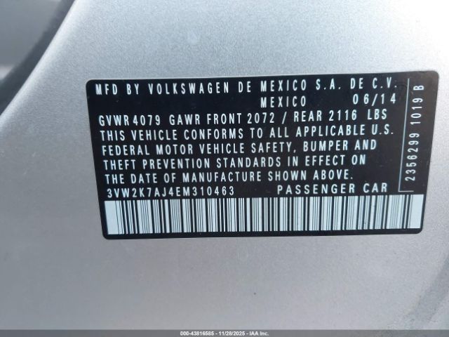 2014 VOLKSWAGEN JETTA 3VW2K7AJ4EM310463 Photo 8