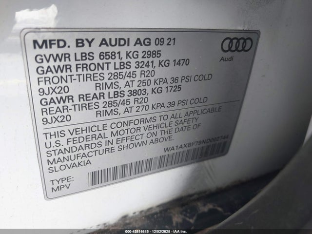 2022 AUDI Q7 WA1AXBF79ND002744 Photo 8