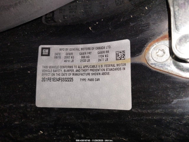 Chevrolet Camaro 2lt 2015 2G1FE1E34F9302225 Image 9