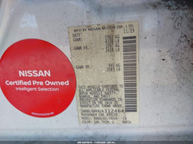 2020 NISSAN ALTIMA 1N4BL4BV4LN312464 Photo 8