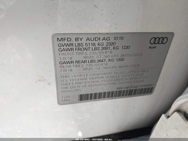 2020 AUDI Q3 WA1AECF32L1033440 Photo 8