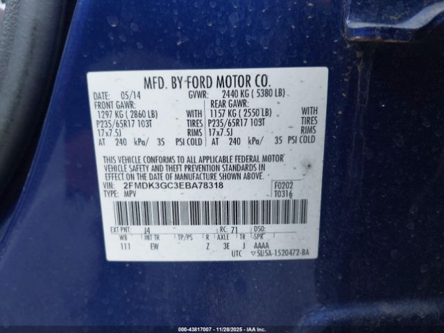 2014 FORD EDGE 2FMDK3GC3EBA78318 Photo 8