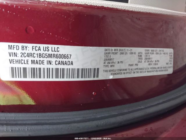 2021 CHRYSLER PACIFICA 2C4RC1BG5MR600667 Photo 8