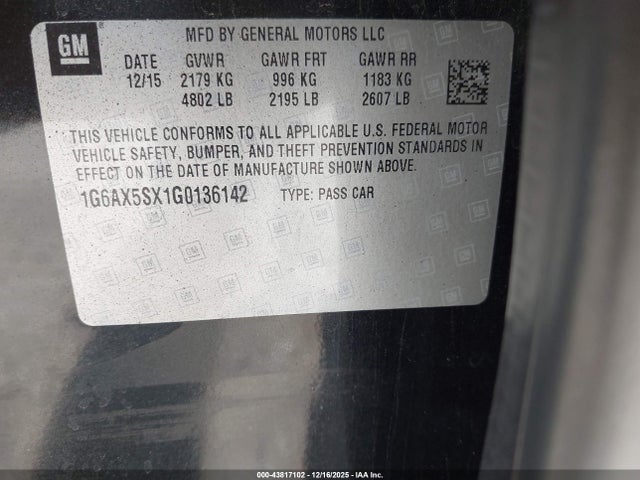 1G6AX5SX1G0136142 Cadillac Cts Luxury Collection