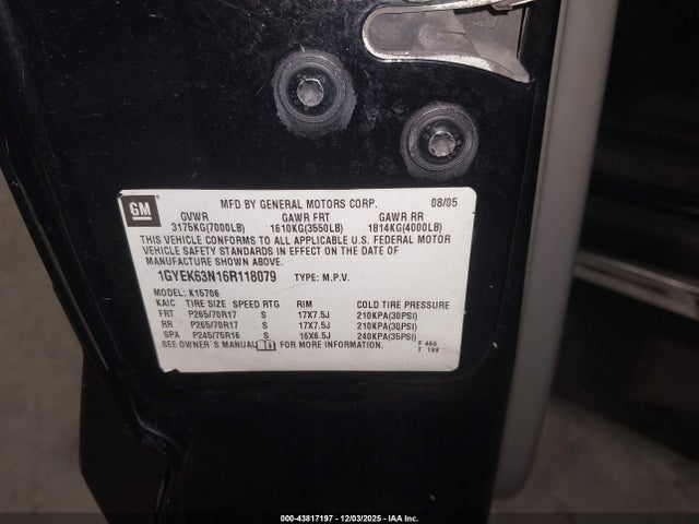 2006 CADILLAC ESCALADE 1GYEK63N16R118079 Photo 8