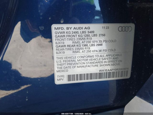 2024 AUDI Q5 WA1EAAFY0R2053878 Photo 8