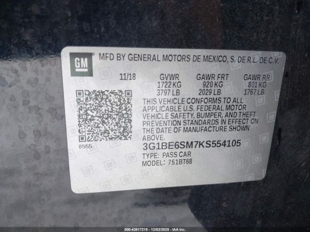 2019 CHEVROLET CRUZE 3G1BE6SM7KS554105 Photo 8