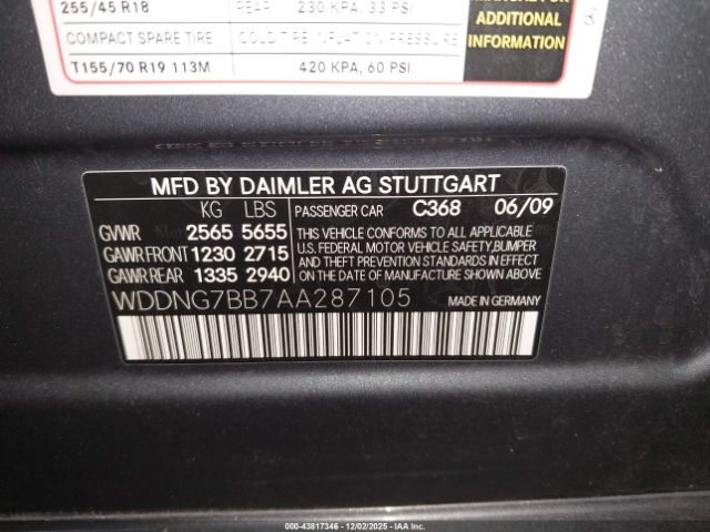 2010 MERCEDES-BENZ S 550 WDDNG7BB7AA287105 Photo 8