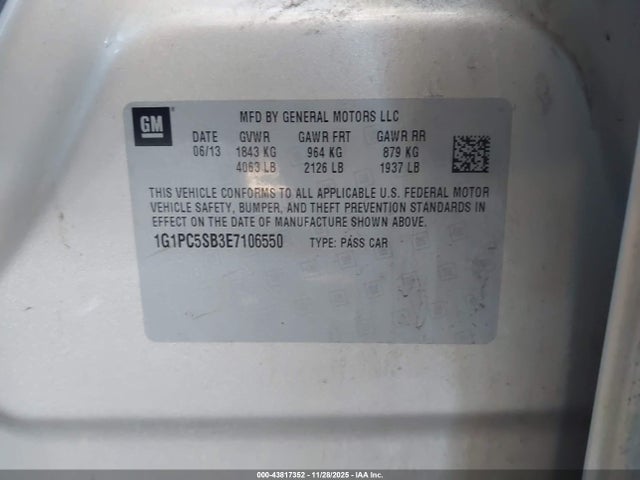 Chevrolet Cruze 1lt Auto 2014 1G1PC5SB3E7106550 Image 9