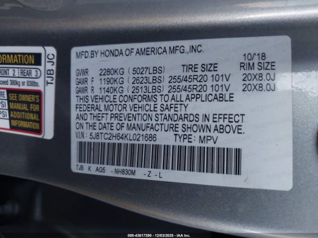 2019 ACURA RDX 5J8TC2H64KL021686 Photo 8