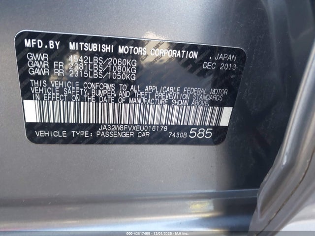 2014 MITSUBISHI LANCER EVOLUTION JA32W8FVXEU016178 Photo 8