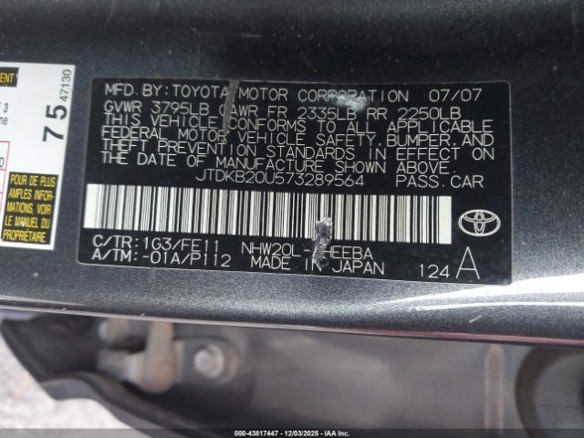 2007 TOYOTA PRIUS JTDKB20U573289564 Photo 8