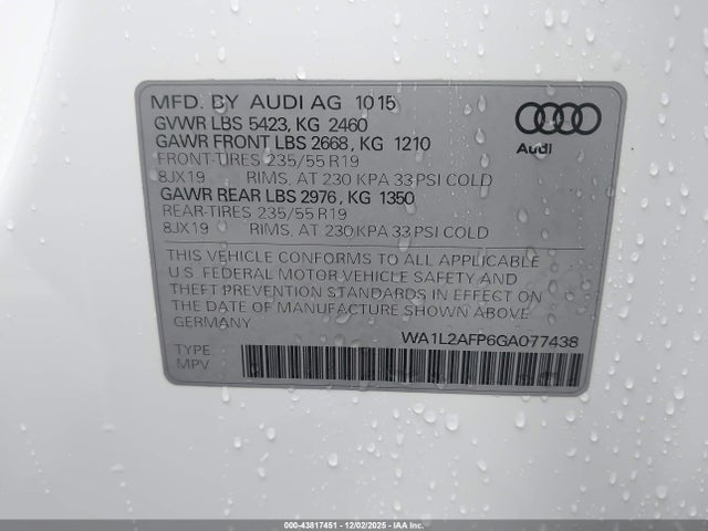 2016 AUDI Q5 WA1L2AFP6GA077438 Photo 8