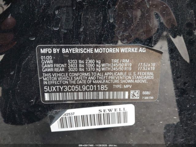 2020 BMW X3 5UXTY3C05L9C01185 Photo 8
