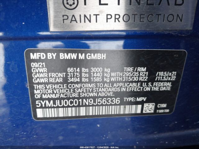 2022 BMW X5 M 5YMJU0C01N9J56336 Photo 8