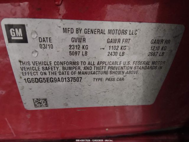 2010 CADILLAC CTS 1G6DG5EG9A0137507 Photo 8
