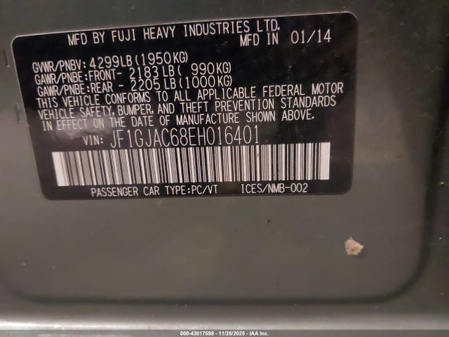 Subaru Impreza 2.0i Premium 2014 JF1GJAC68EH016401 Image 9