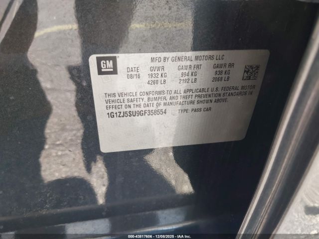 2016 CHEVROLET MALIBU HYBRID 1G1ZJ5SU9GF358554 Photo 8