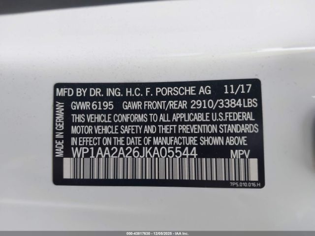 2018 PORSCHE CAYENNE WP1AA2A26JKA05544 Photo 8