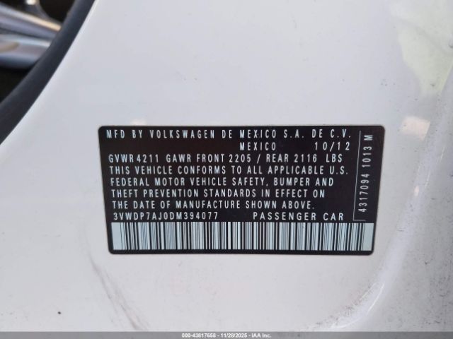 2013 VOLKSWAGEN JETTA 3VWDP7AJ0DM394077 Photo 8